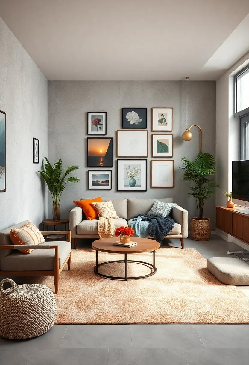 Create‍ a Gallery Wall ⁣Above a Rug for an Artistic Flair