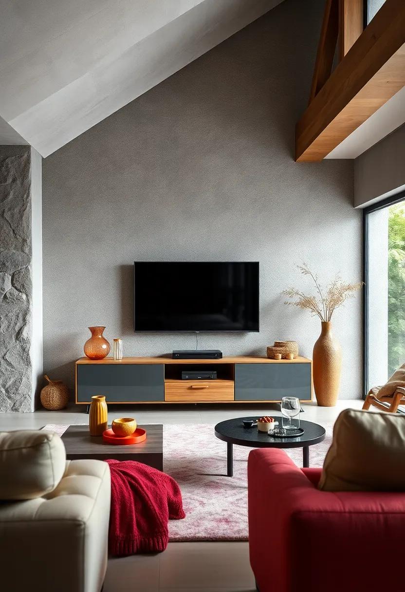 Retro Revival: Step into nostalgia​ with a retro-inspired TV unit that blends glass⁣ and wood, marrying modern vibes with charming vintage accents