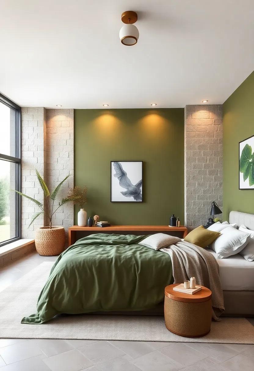 Olive Green: Bring ‌a‌ sophisticated flair into your room with olive green, a color‌ that encourages relaxation ​while feeling grounded and organic