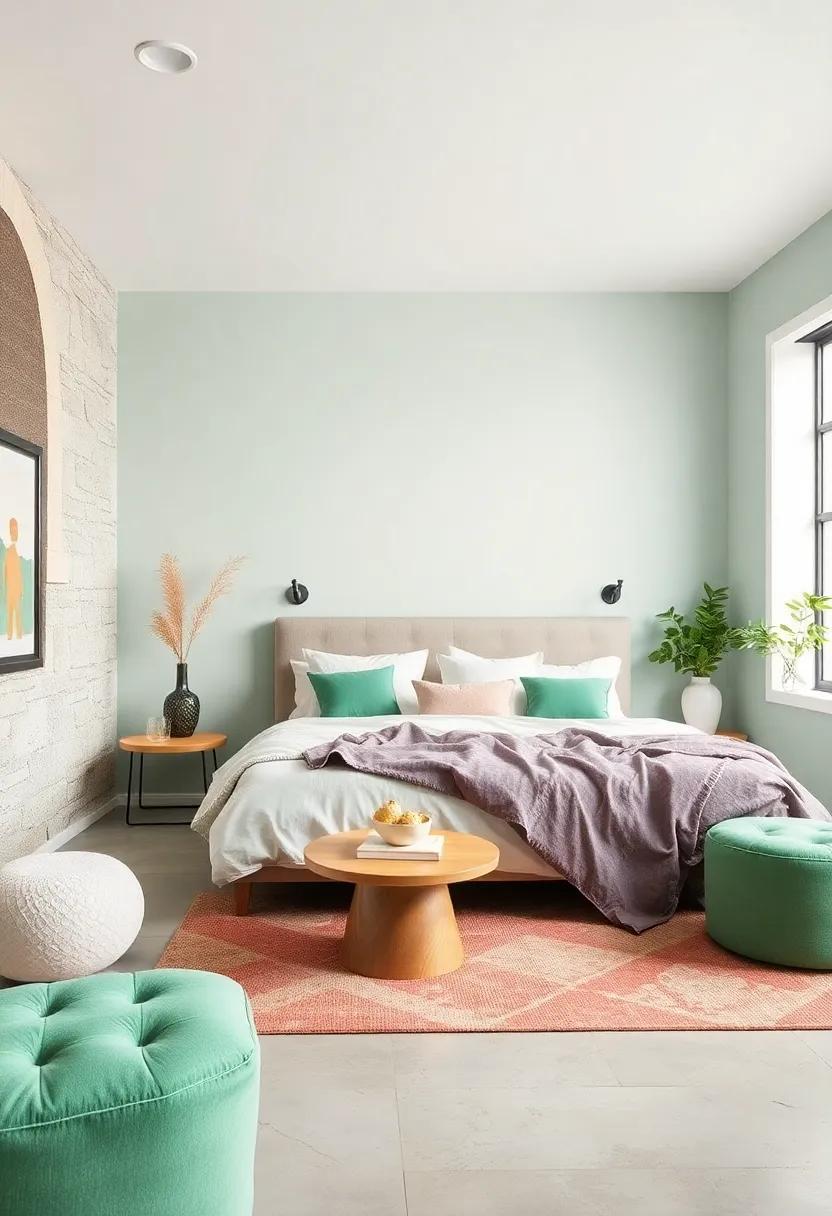 Subtle​ Mint: Soft mint serves as an energizing yet cozy backdrop for your bedroom, promoting‍ relaxation with a fresh touch