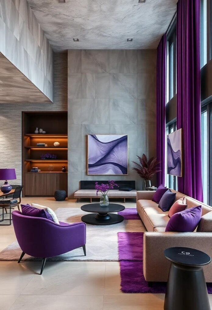 27 Stunning Luxury Deep Purple Home Accents to Elevate Your Modern Space