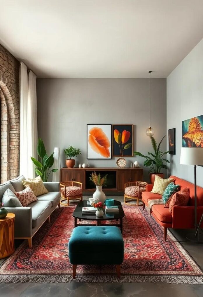 25 Eclectic Room Ideas: Blending Mid-Century Modern and Boho Styles for Unique Spaces