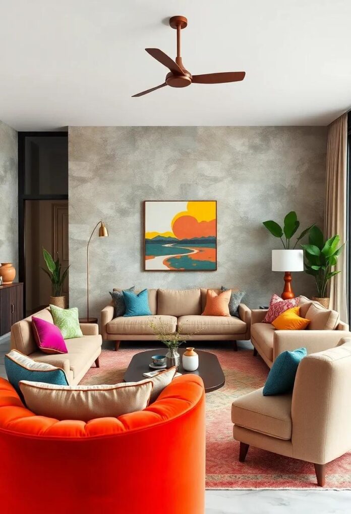 25 Vibrant Texture Ideas to Transform Your Eclectic Living Room into a Cozy Haven