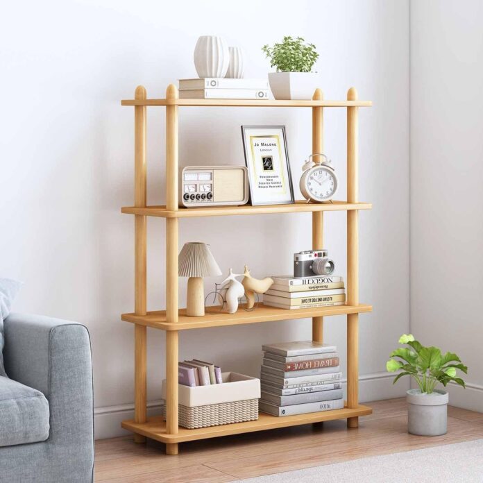 How We Organized Our Space with the IOTXY 4-Tier Oak Shelf