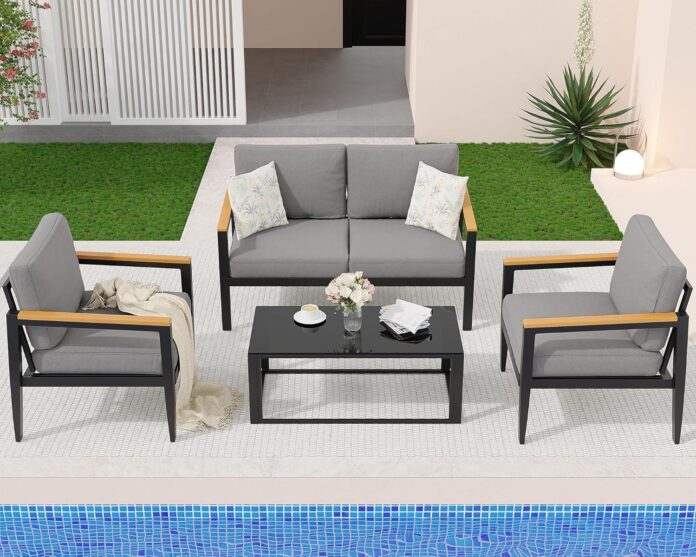 Our Honest Take on the 4-Piece Aluminum Patio Set in Dark Grey