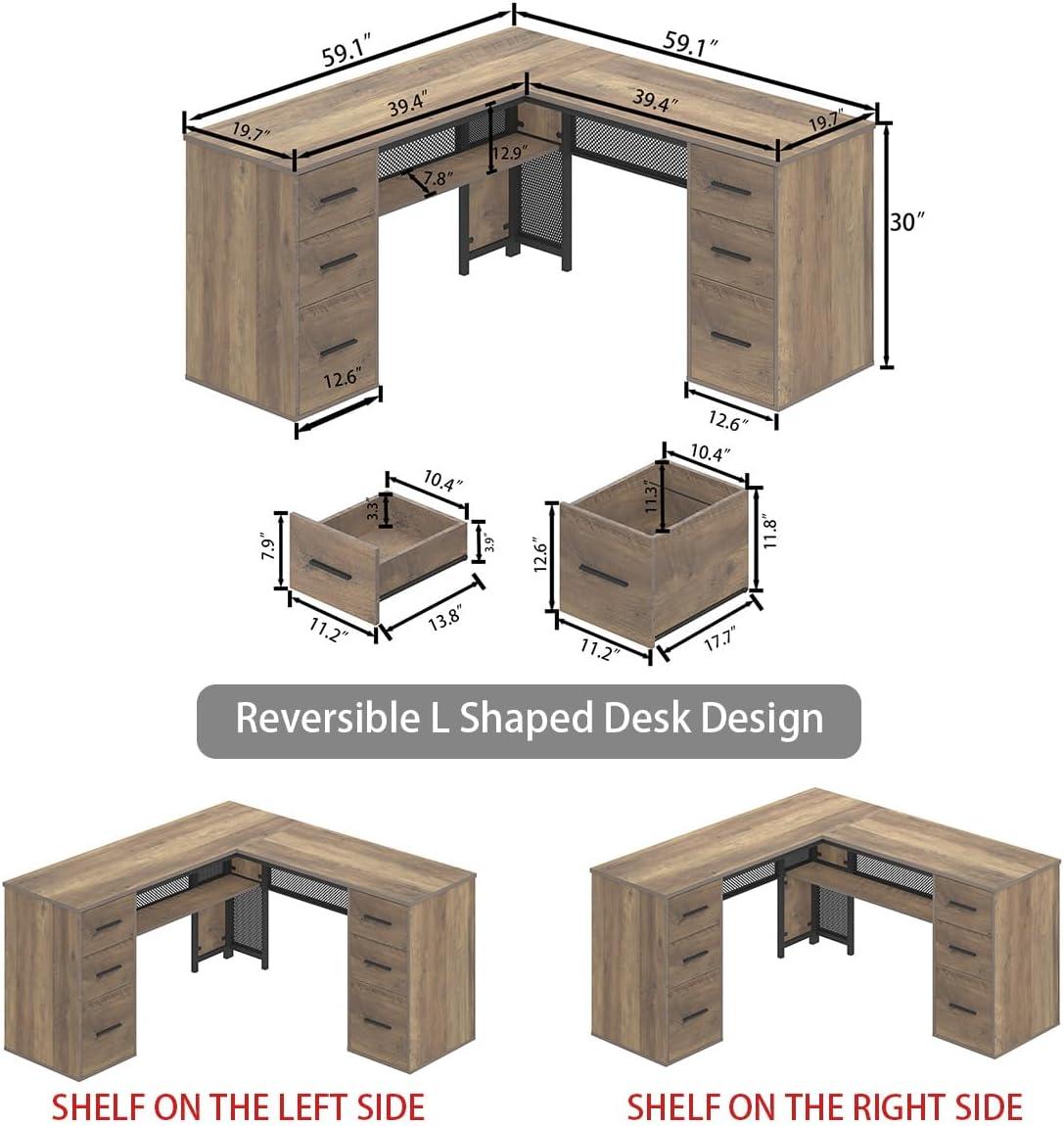 Our Take⁣ on the HSH Rustic L-Shaped​ Desk: Space & Storage Win