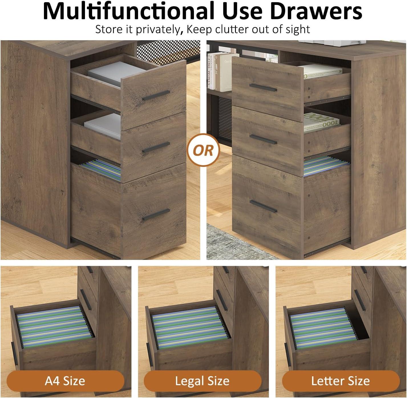 Our Take on the HSH Rustic L-Shaped Desk: Space ⁣& Storage Win