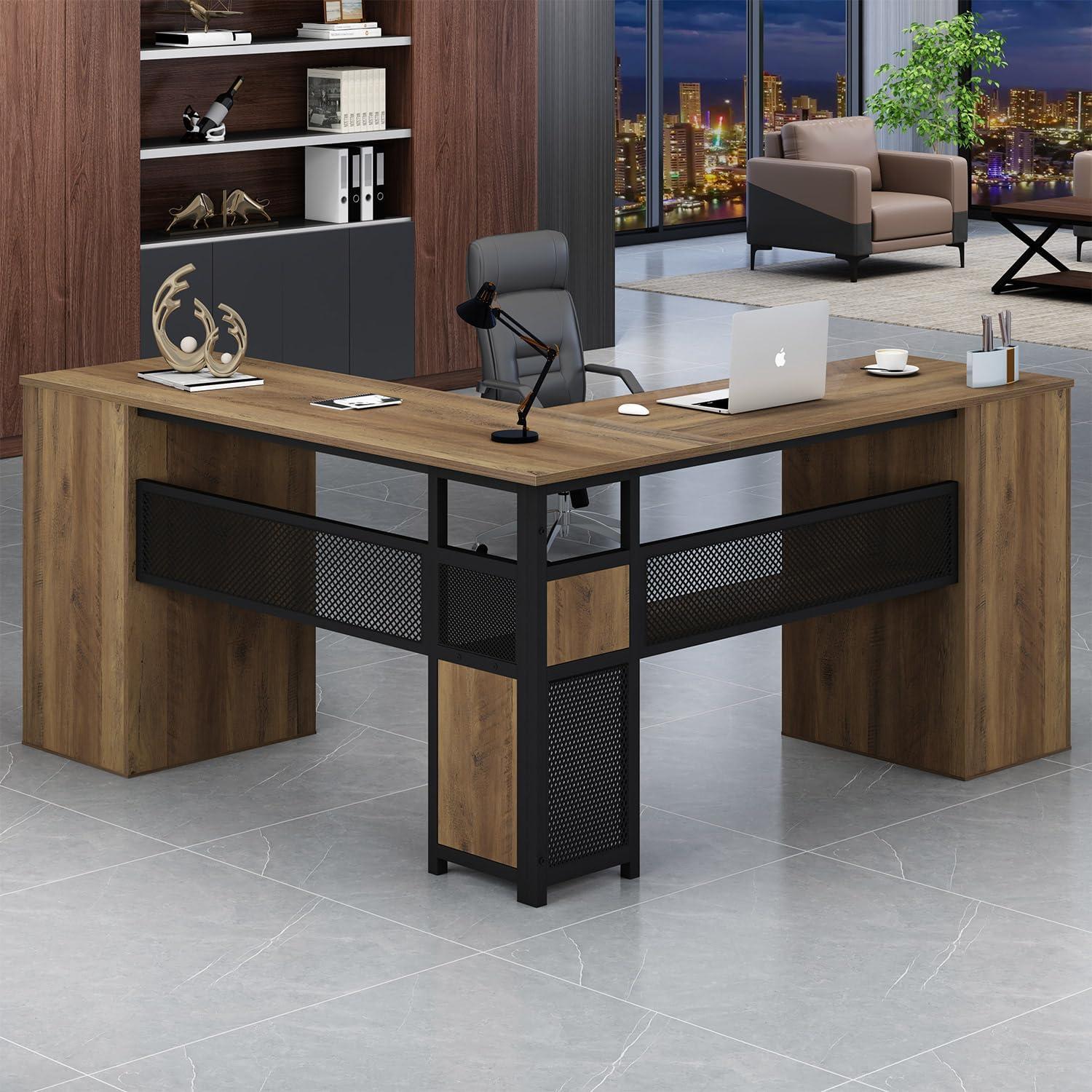 Our ‌take on the HSH Rustic L-Shaped ⁤Desk: Space & Storage‌ Win