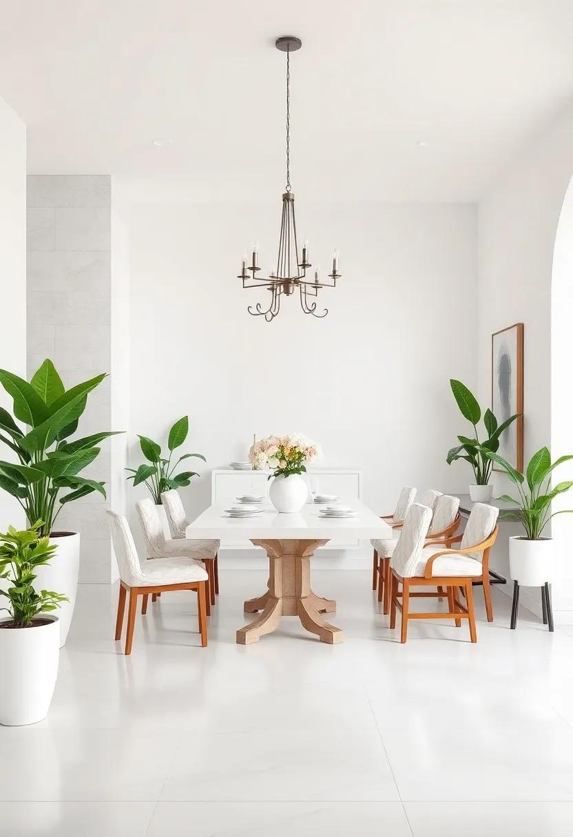 Greenery Pops: Introduce potted ‍plants or fresh flowers ‍in white planters to⁢ add subtle pops of color and vibrant‌ life amid the​ serene white backdrop