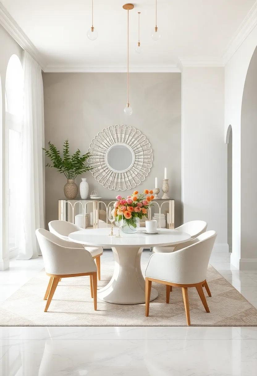 Mirrored Accents: Incorporate a mirrored ​sideboard or wall decor that reflects light ‌and creates a sense of​ openness, enhancing the overall elegance of the space