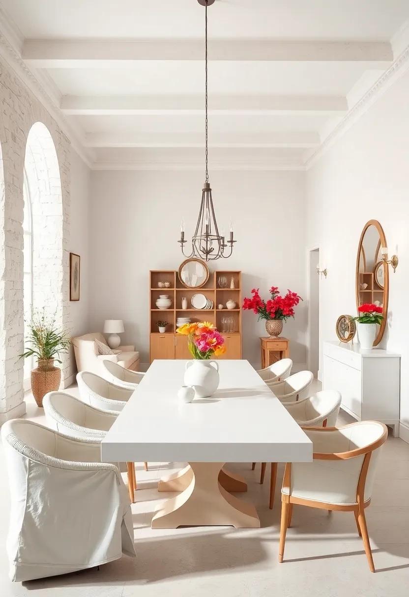 Vintage Finds:​ Incorporate vintage white ​porcelain dishes or antique glassware to soften the modern lines of‌ a contemporary dining room with nostalgic charm