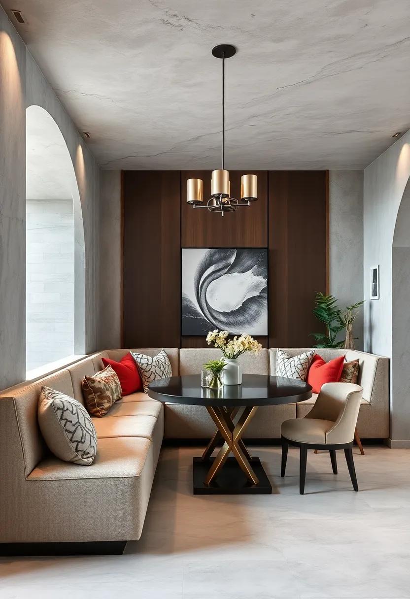 L-Shaped Luxury: Embrace functionality with an L-shaped ⁢banquette that allows for flexible ​seating and intimate gatherings