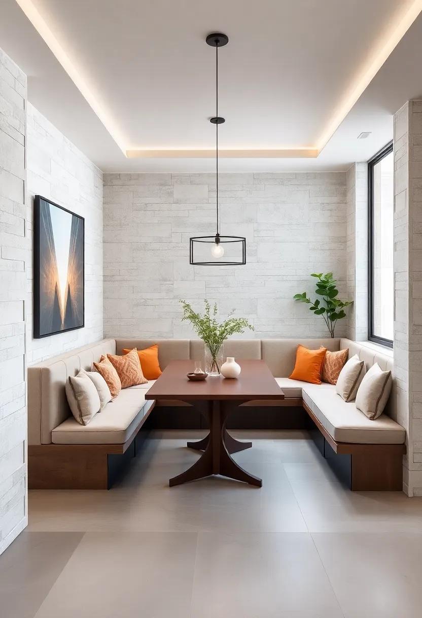Minimalist⁣ Zen:‌ Opt for a simple, ⁢low-profile banquette with clean lines and ⁣neutral ‌tones to ⁢create a serene atmosphere perfect for modern ⁢dining
