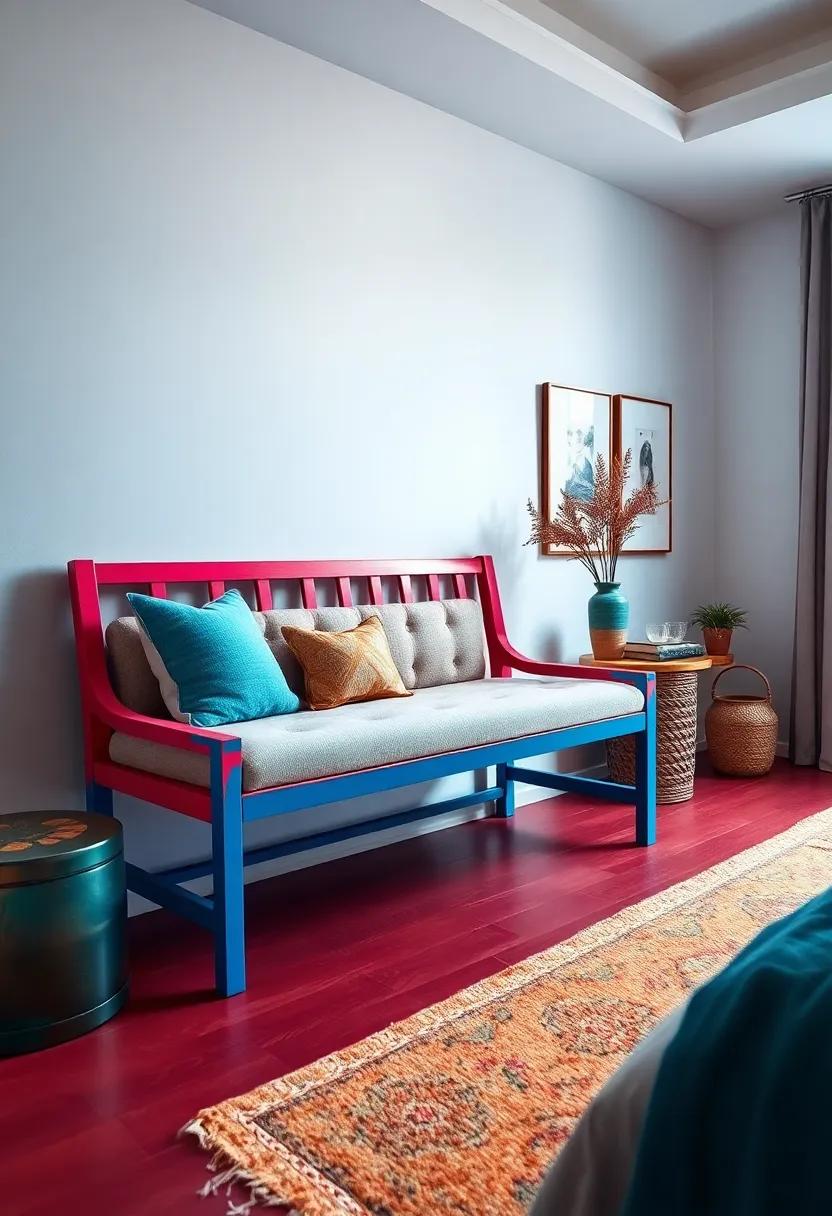 Bold Colors with a Brightly Painted Bench: Make a statement‍ with a ⁢brightly painted​ bench that can serve ‌as an eye-catching accent piece,showcasing⁤ your personality ‍while providing an inviting seating area