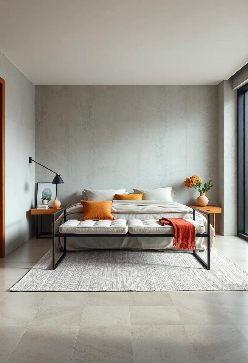 Modern Minimalism with a⁤ Metal ⁢Frame Bench: Simplify your space with a sleek metal frame bench that combines industrial design⁣ and ⁣comfort, providing a sophisticated⁢ seating ‌option while maintaining a‌ light, airy feel