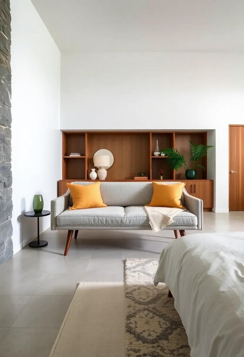 Versatile Style of a Mid-Century Modern Bench: Add a timeless vibe with a mid-century modern bench that features clean lines and a plush backrest, effortlessly‌ blending with various‌ decor styles