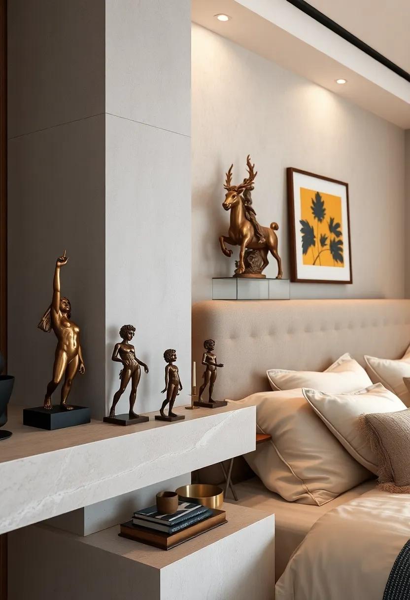 Vintage Bronze Statues: Infuse antique warmth with small bronze statues that tell stories of history and craftsmanship