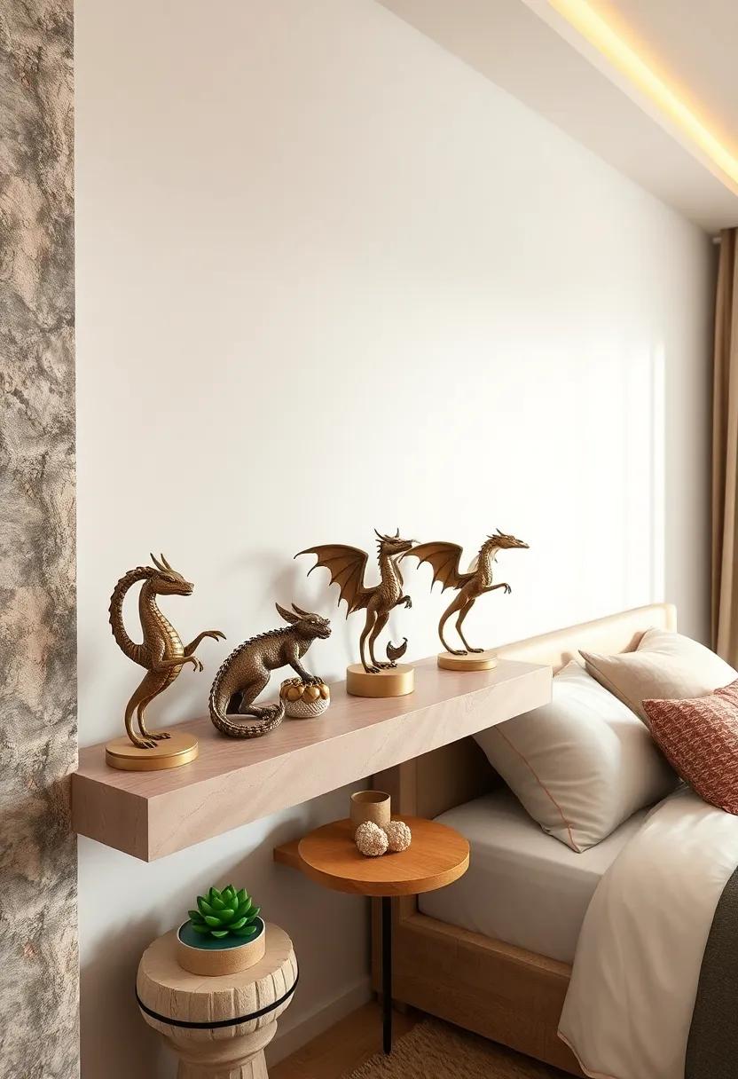 Mythical Creature figures: spark imagination with small sculptures of dragons, unicorns, or mermaids that add whimsy and fantasy