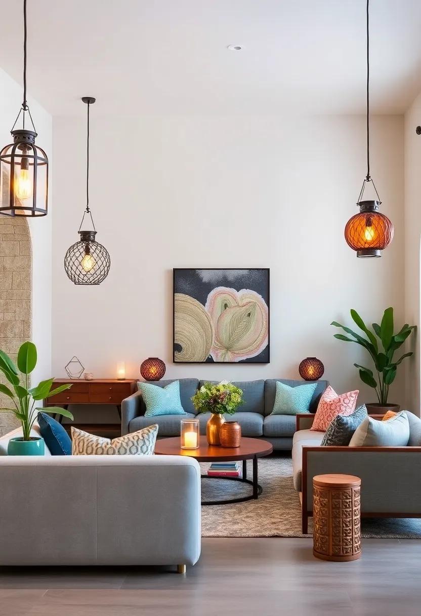 Colored glass Lanterns: Play with hues and shapes by incorporating⁢ vibrant glass lanterns that can ⁤serve as focal points in your room