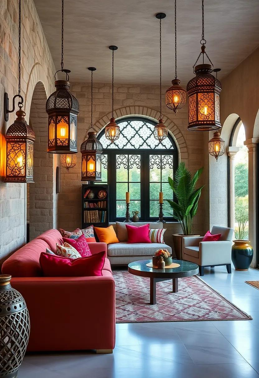 Moroccan Lanterns: Adorn your space with ​stunning metalwork and ⁤colorful glass,‌ casting beautiful patterns on your walls when lit