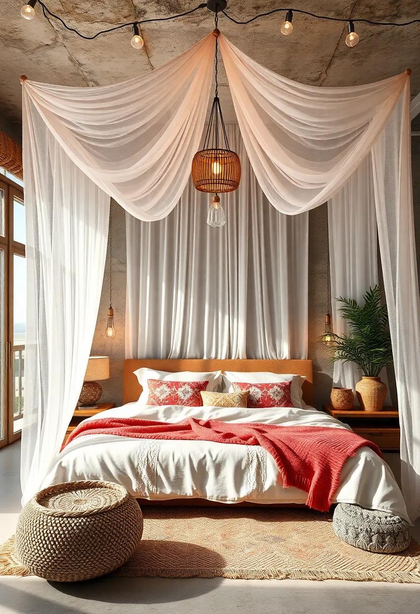 Bohemian ⁢Canopy: Use ⁢flowing sheer fabrics to create ⁤a canopy over your bed that dances‌ in⁤ the ‍breeze,⁢ enhancing the enchanting atmosphere of your sanctuary