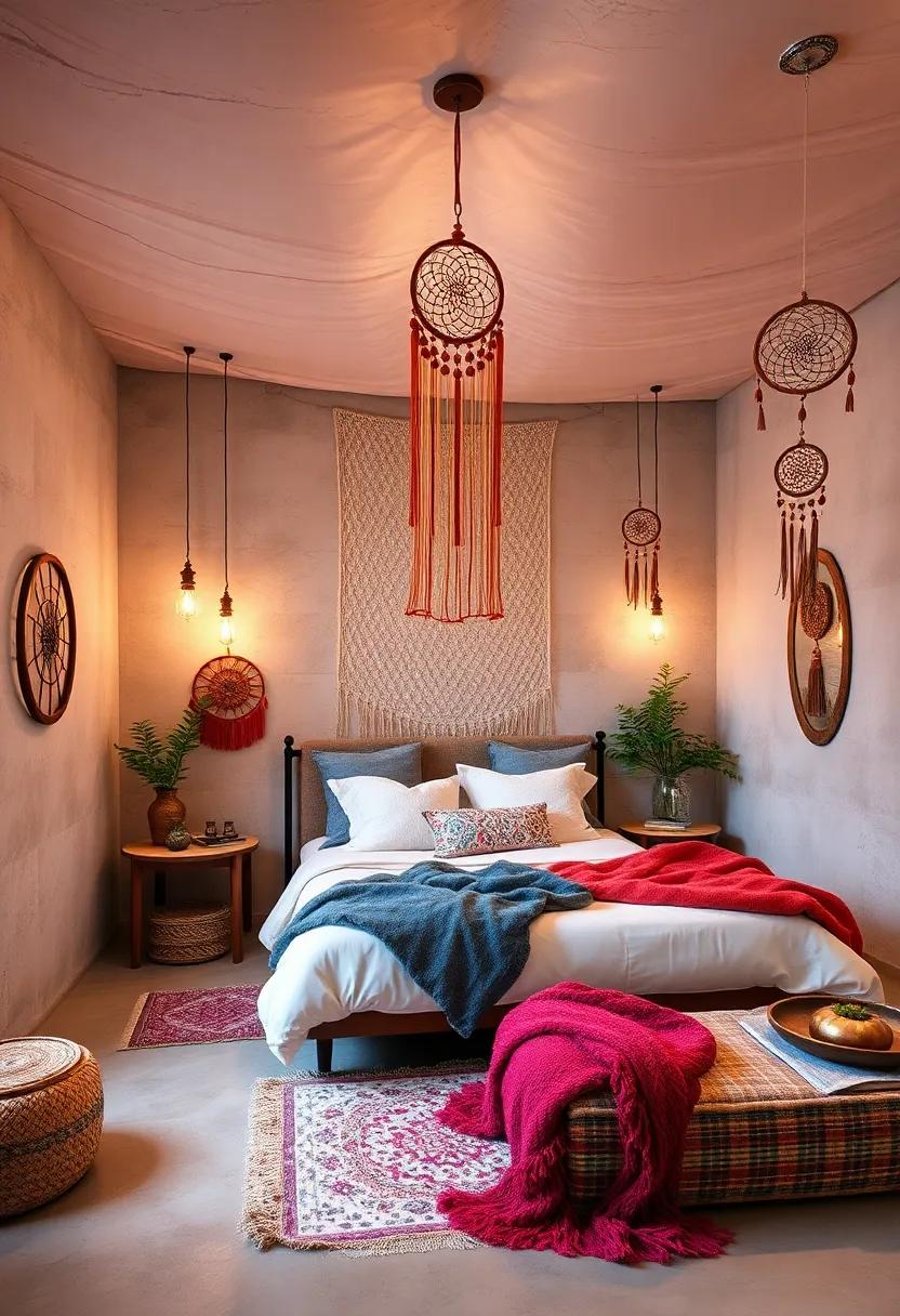 Dreamcatcher Accents: Include dreamcatchers hung from your ceiling ‌or​ walls to encapsulate the ⁤mystical essence of a boho bedroom