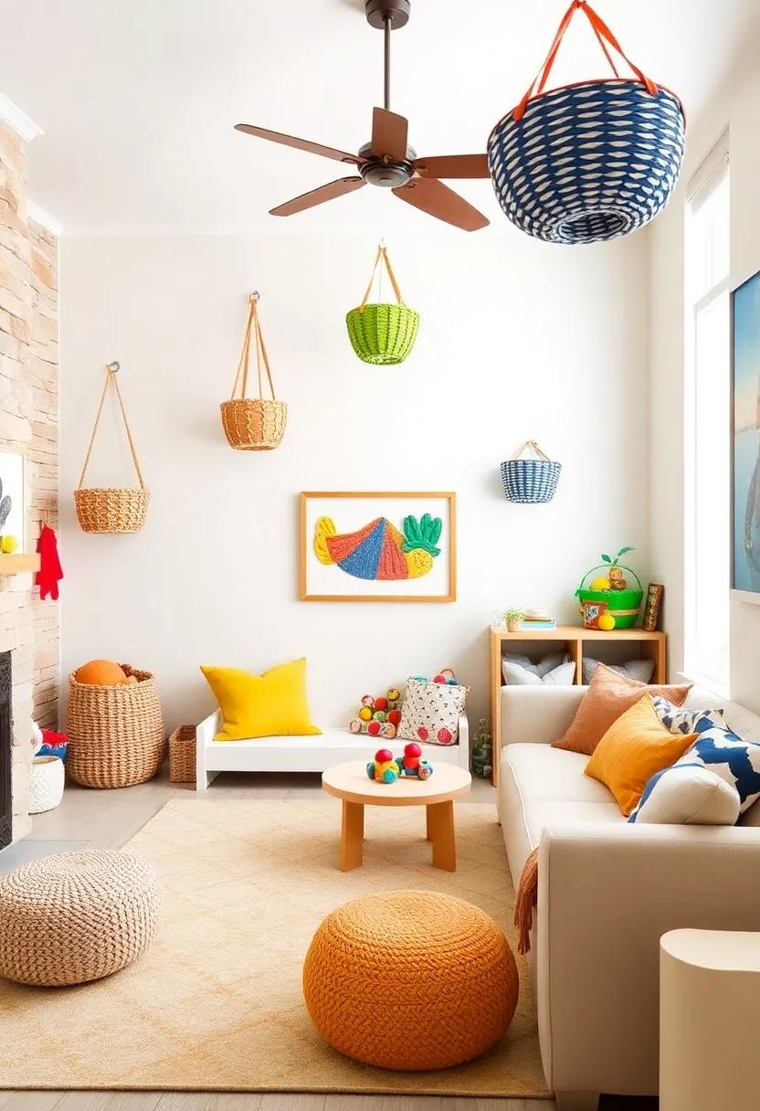 Hanging Baskets: ‌Install colorful hanging baskets from the ceiling or walls, offering a whimsical ‌way to store light toys and keep ⁤them accessible