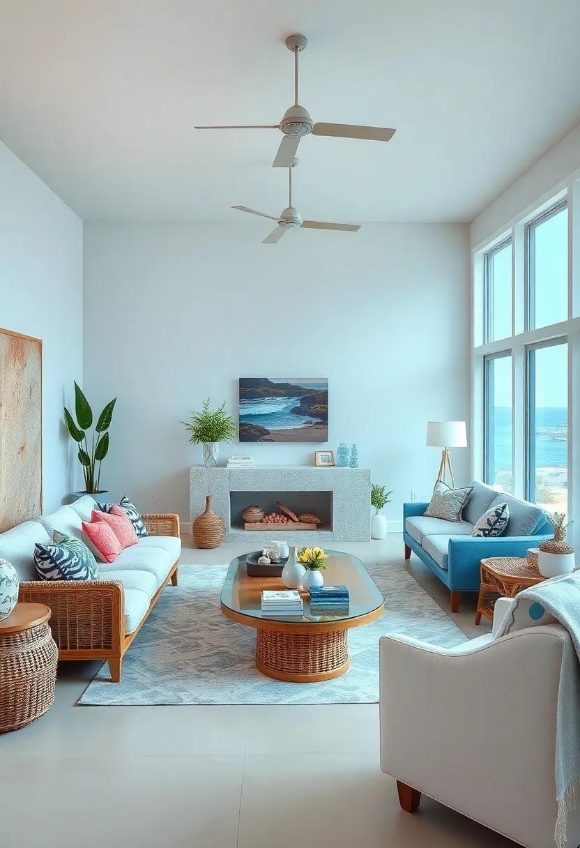 Embrace breezy blues and⁤ crisp whites‍ with natural wood accents that ​evoke the ​serene beauty of the seaside