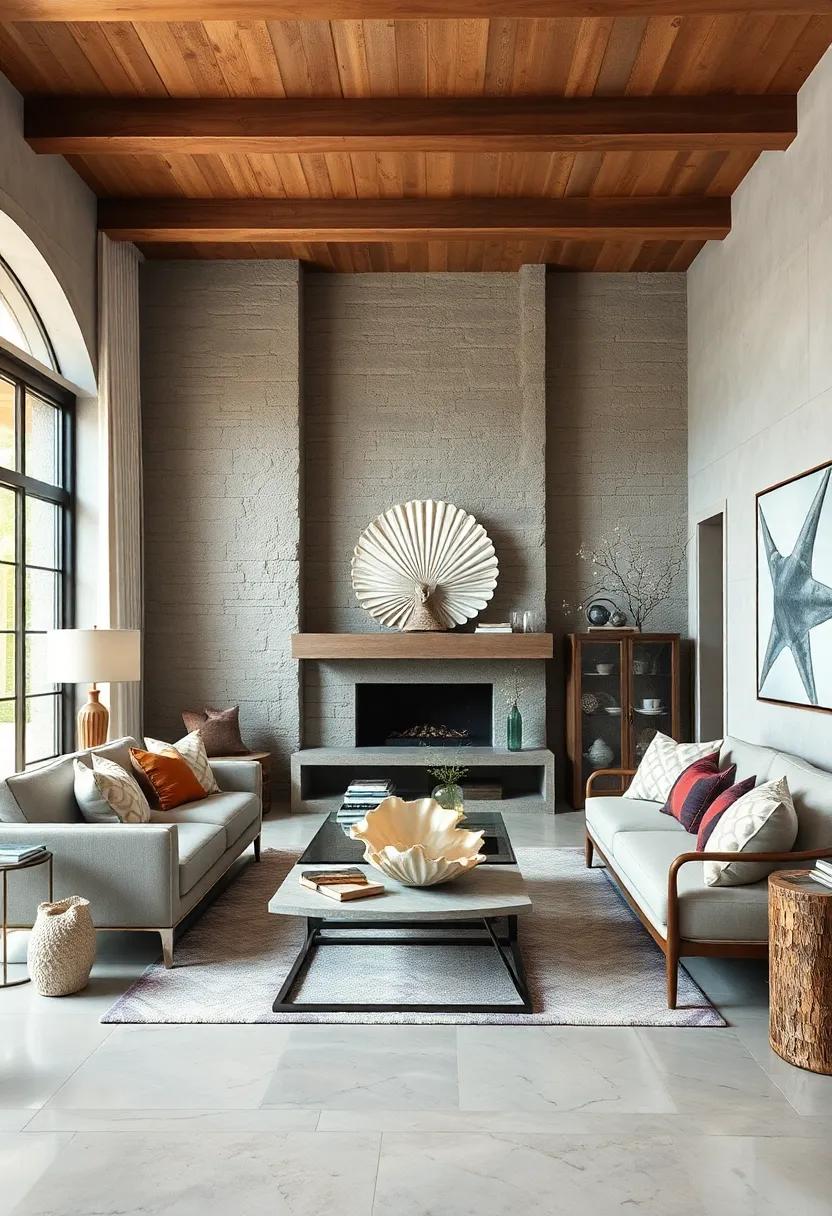 Use ⁢large ‍shell or coral⁣ sculptures ‌to bring organic shapes and natural beauty indoors