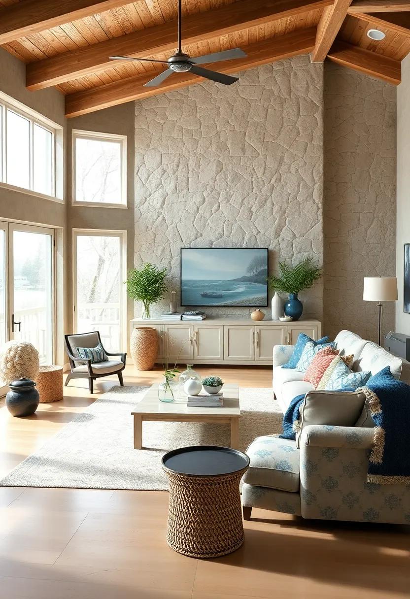 Introduce oversized glass⁤ jars filled with ⁢sand, shells, and​ sea glass as unique‍ decorative elements