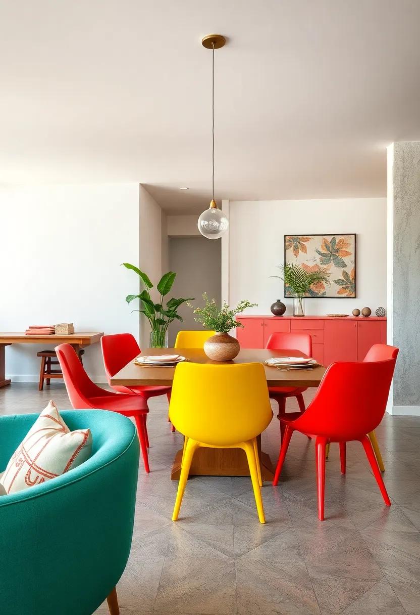 Radiant Red: This bold hue instantly ⁣energizes the dining space, making every ​meal feel like a festive gathering