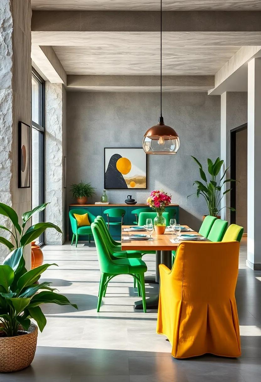Lush Green: Add a touch of‍ nature with vibrant green chairs ‌that promote a sense of tranquility and vitality