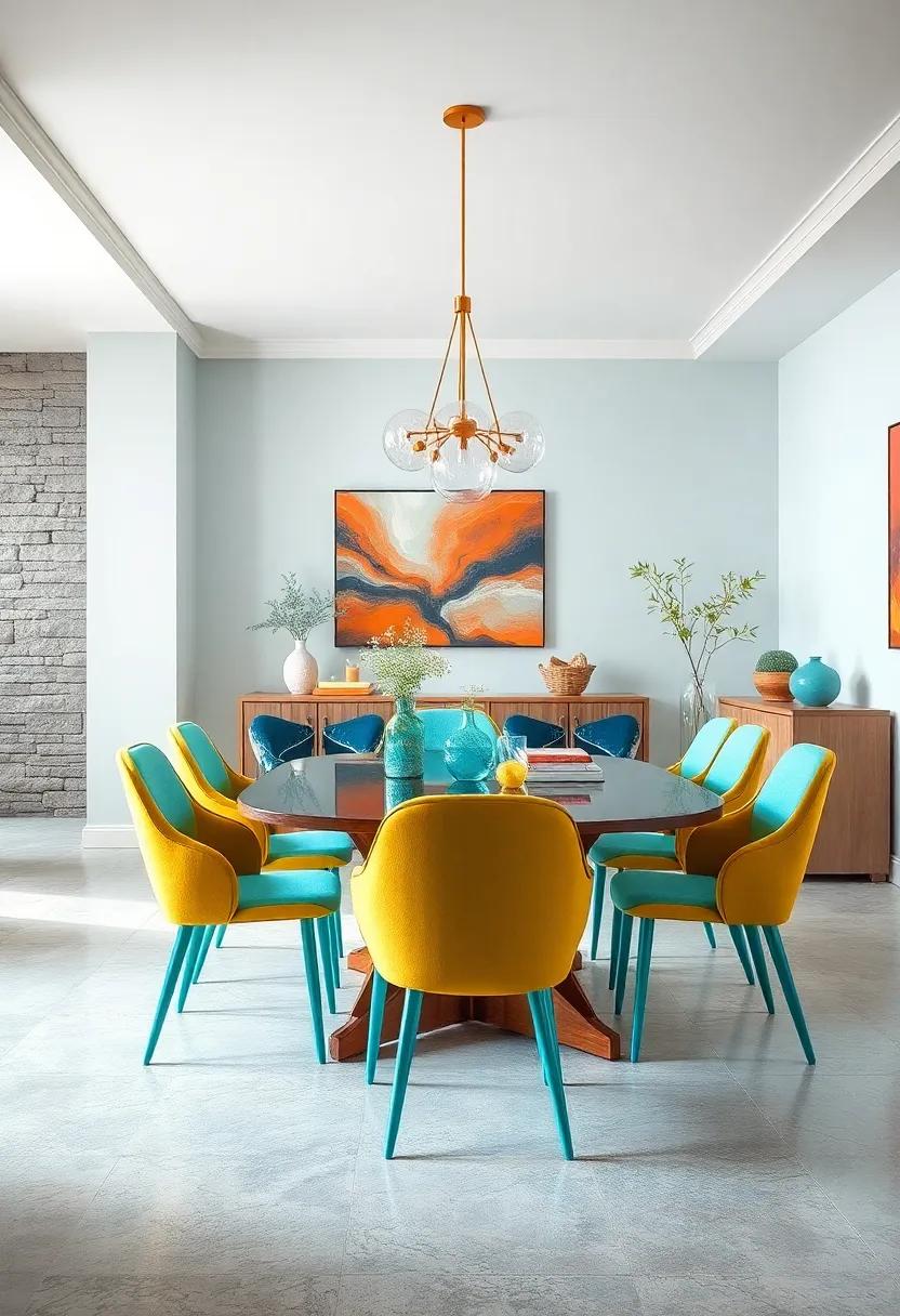 Cool Aqua: Infuse a‍ refreshing vibe into your dining‌ room with aqua chairs that evoke the⁢ calmness of ocean waves