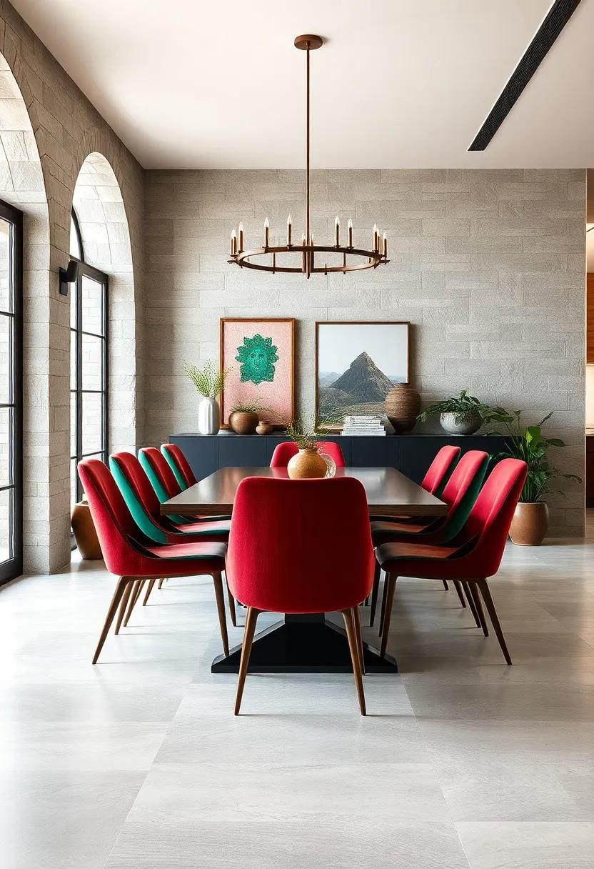 Rich Burgundy: Add depth to⁣ your dining area⁣ with​ burgundy chairs that bring warmth and a touch⁣ of luxury to the table