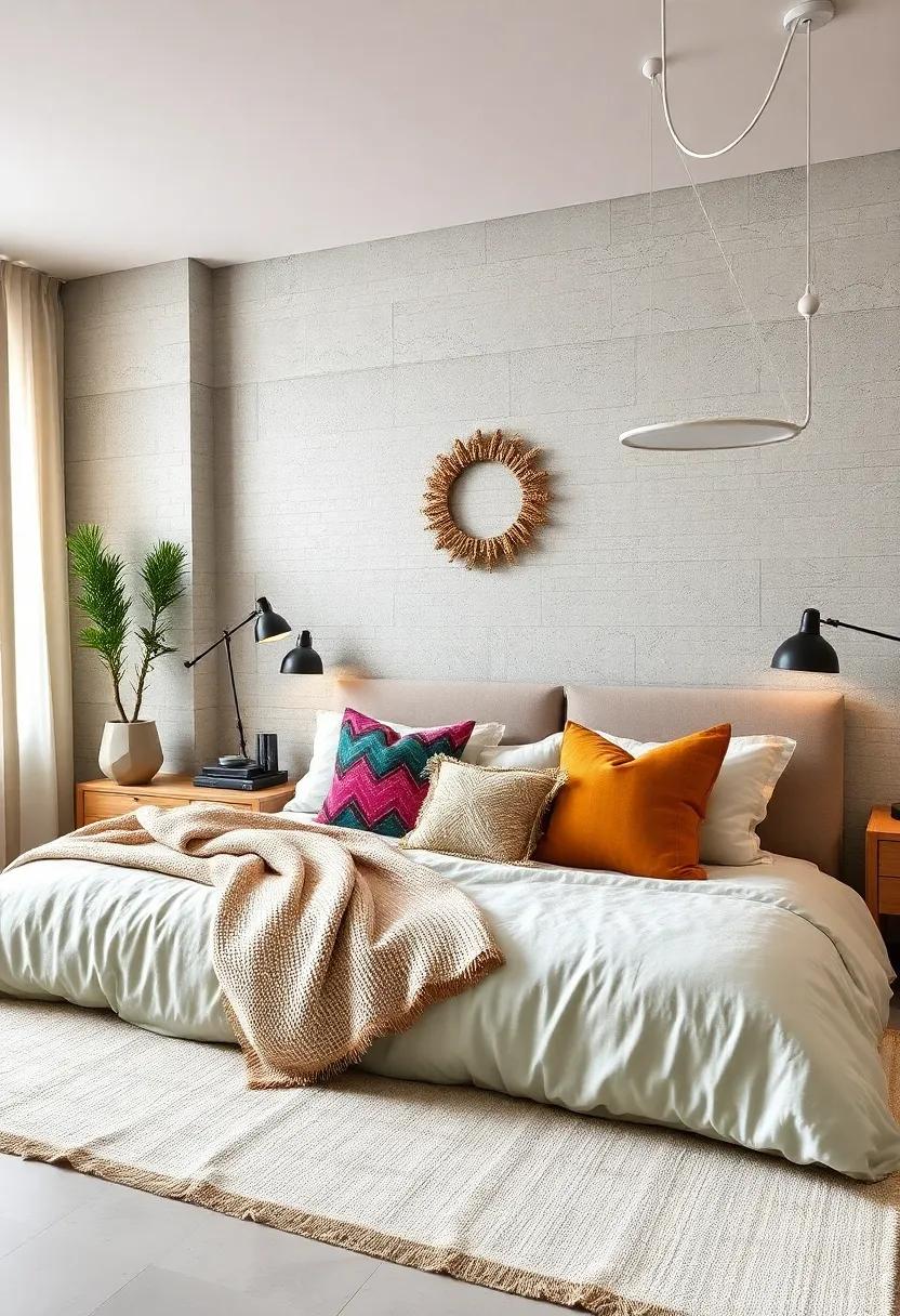 Choose⁣ Statement ⁣Pillows: Use an ⁣assortment⁢ of throw‍ pillows in different textures,⁢ colors, ​and ⁢patterns ⁢to make your⁣ bed or seating area inviting⁣ and‌ stylish
