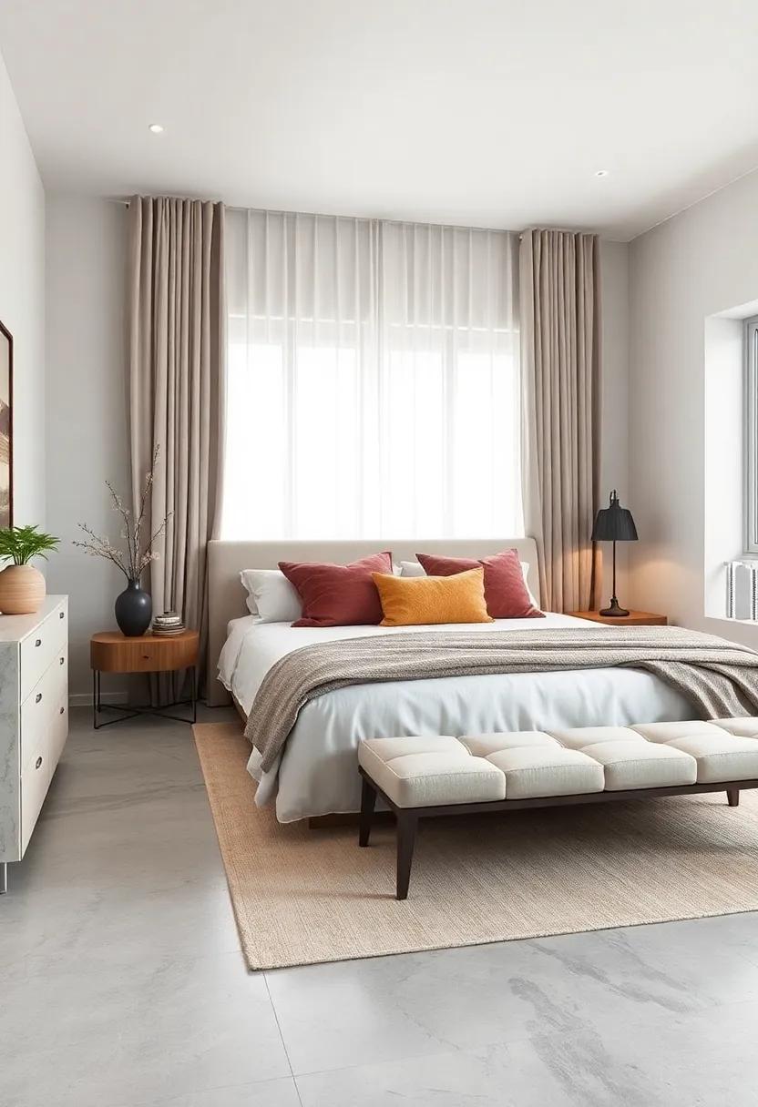Create a Cozy Bench:⁣ Place a⁤ cushioned bench at⁣ the foot of⁣ the⁤ bed for added seating and⁤ a‌ touch⁤ of ​elegance