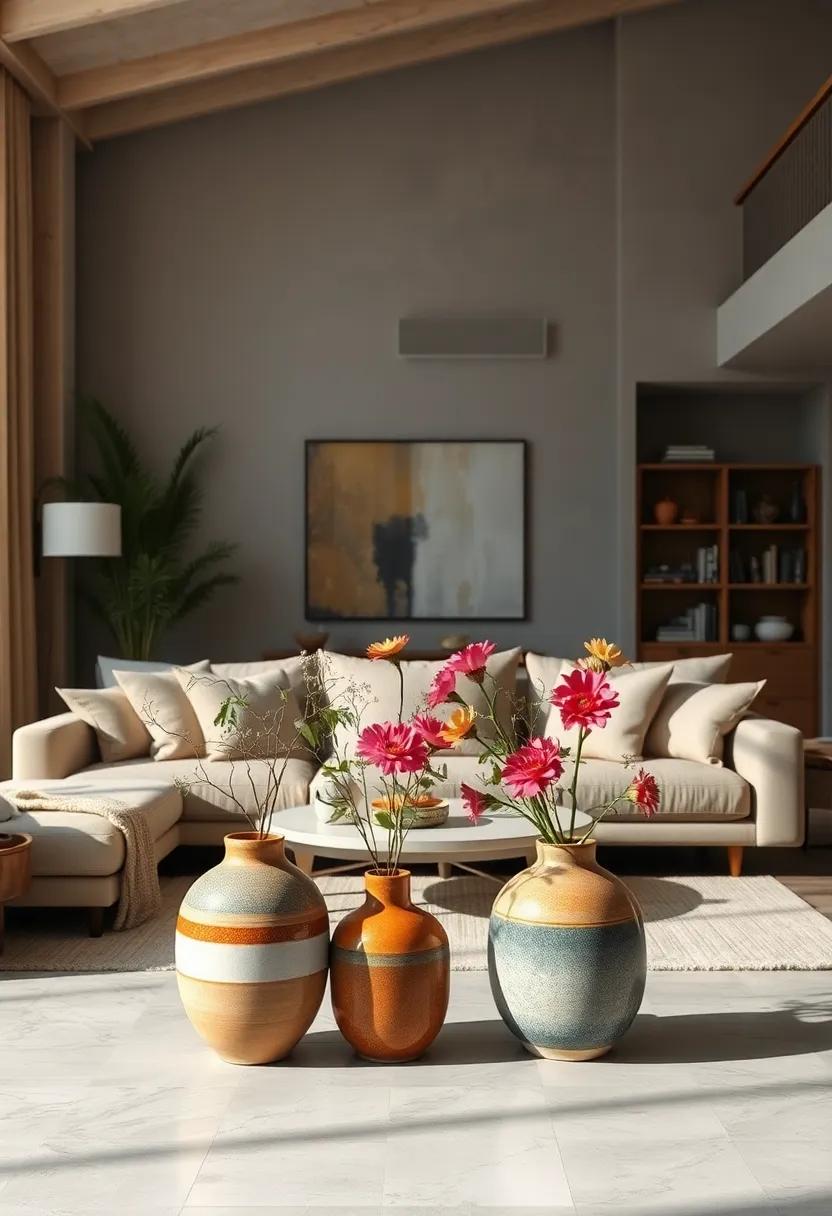 Decorate with Earthy Ceramic Vases for Fresh Flowers