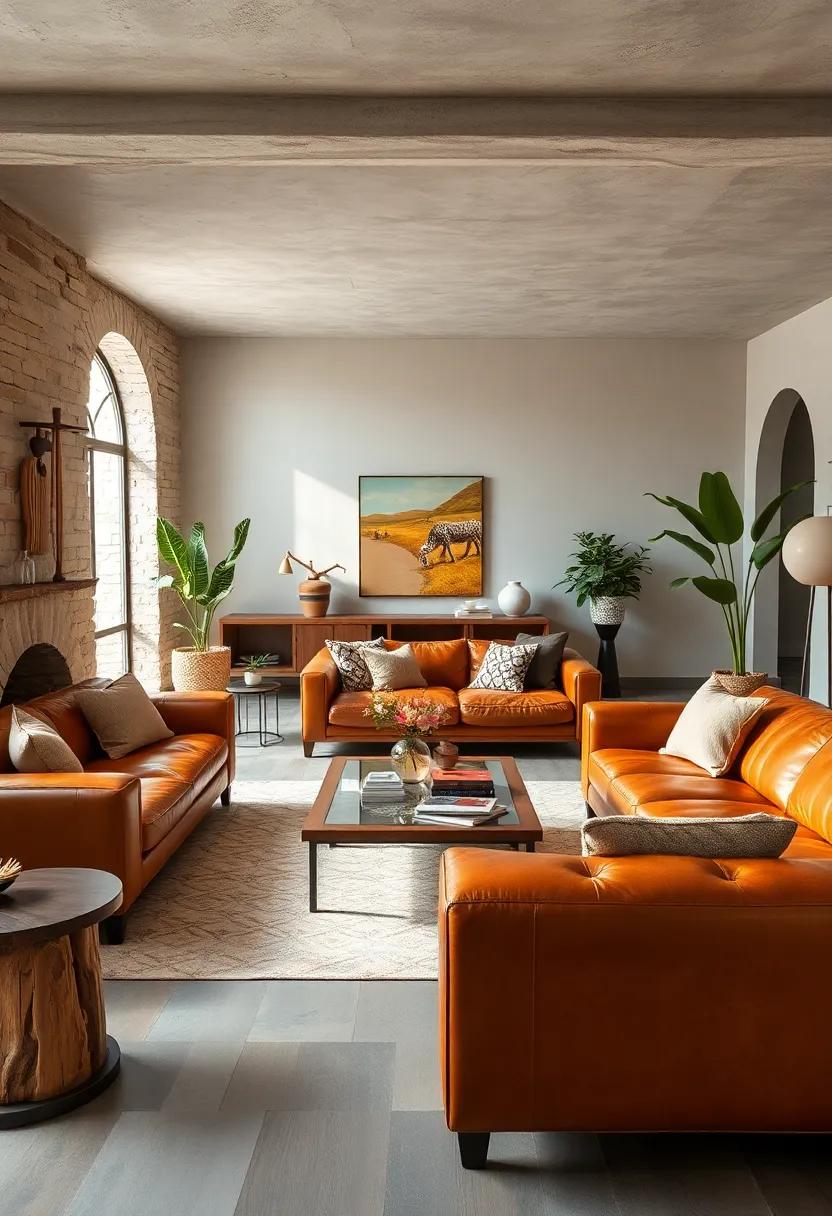 Add Wooden Elements: Use reclaimed ​wood furniture⁤ or accents to ‌introduce‍ an organic​ feel that complements the richness of leather