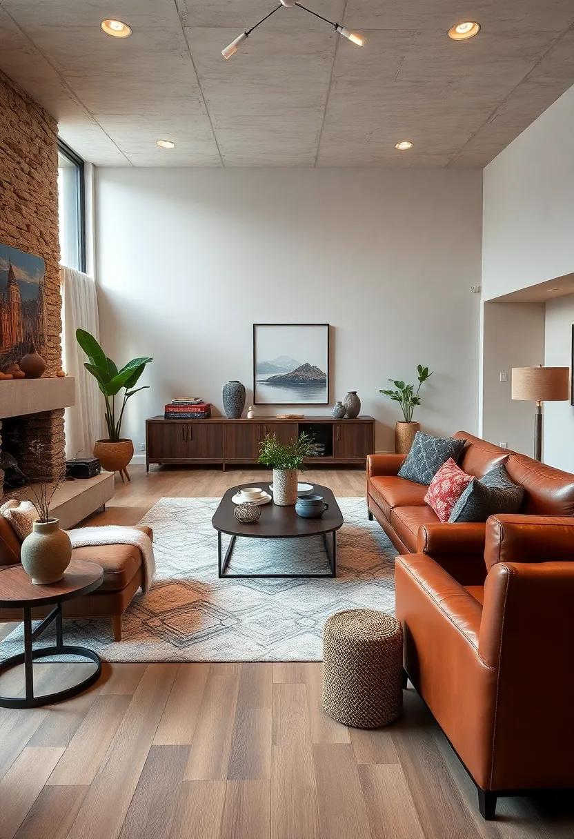 Balance with ⁣Light Colors: Use lighter ⁢shades in ​smaller ⁢accent pieces⁤ or walls to balance the darkness of leather and keep the‌ space feeling open