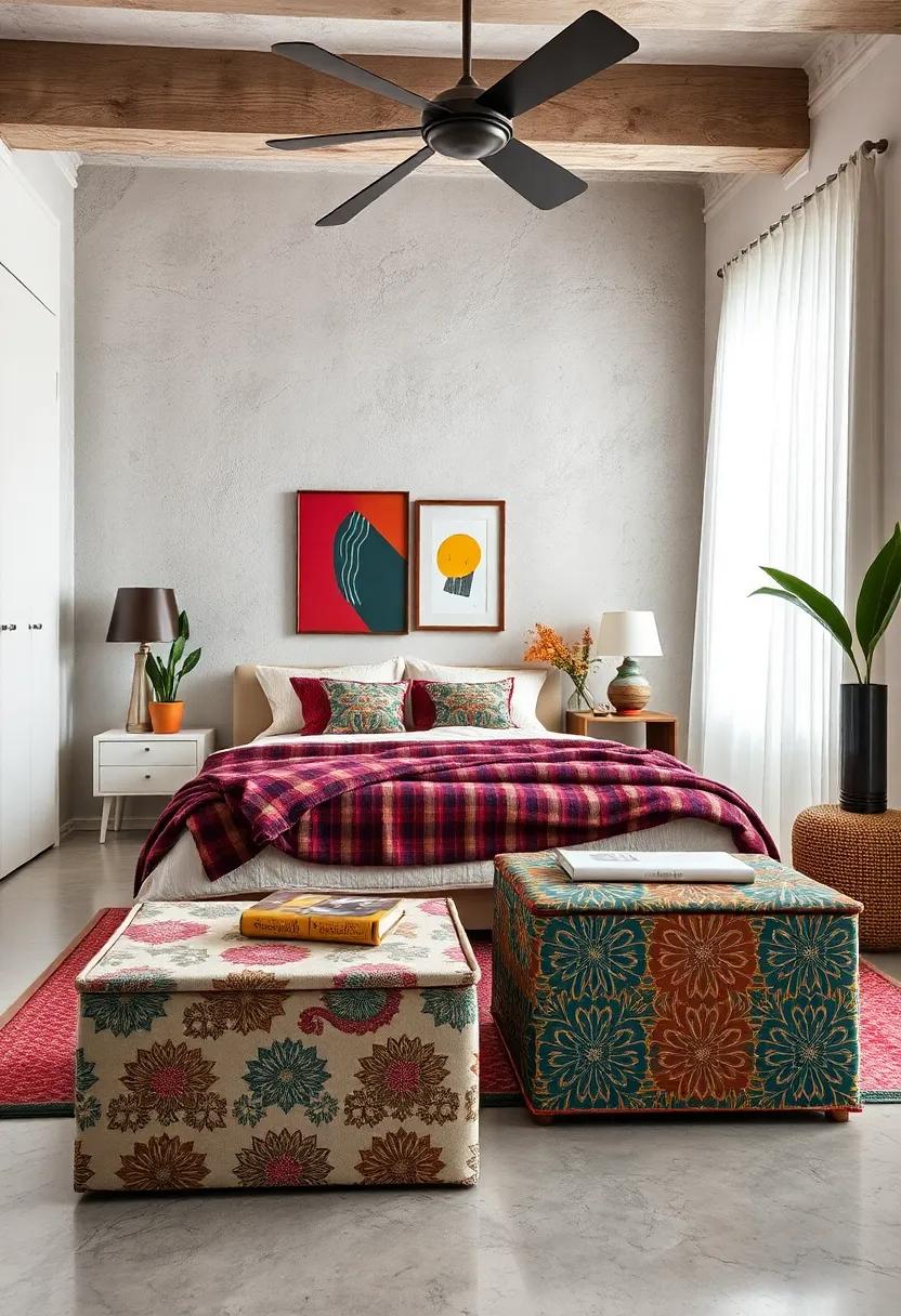 Use fabric-covered storage ⁤boxes that showcase retro patterns to​ keep your space‍ organized while adding style
