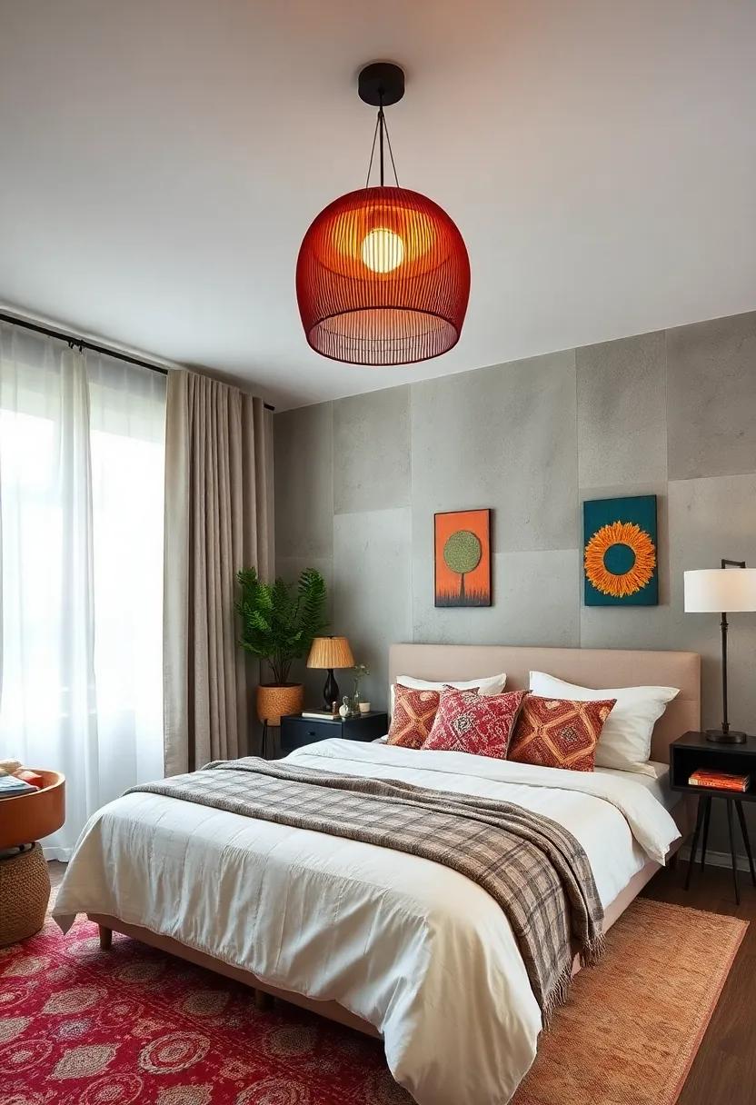 Install a colorful ceiling fixture ⁢or pendant light that⁣ complements your⁤ eclectic theme without overwhelming the​ space