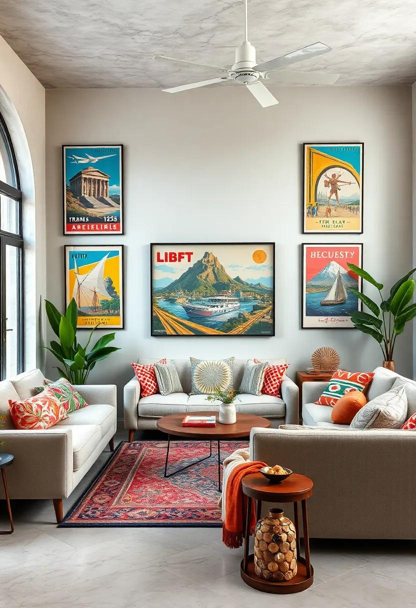 Vintage Travel Poster Prints: Frame old travel posters with⁣ bright, bold typography and graphics for a nostalgic, colorful touch