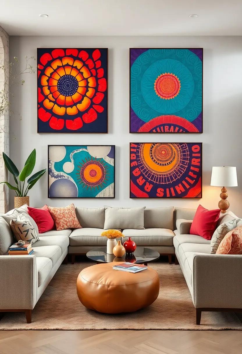 Psychedelic Wall Art: ​Add⁤ large-scale psychedelic prints featuring swirling shapes and vivid hues to inject energy into your space