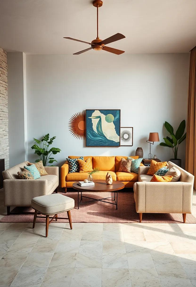 Atomic Age Motifs:‍ Integrate Atomic age-inspired starbursts​ and boomerangs into cushions, wallpaper, or art pieces for timeless mid-century modern flair