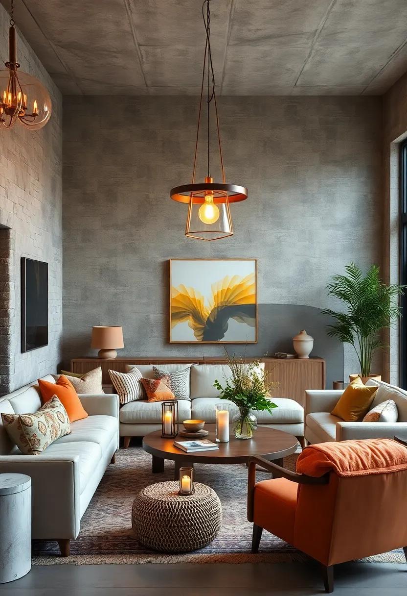 Showcase a Statement Light Fixture:⁣ Select‌ a sculptural pendant light⁢ that embodies mid-century ​aesthetics to act as a focal‌ point, then surround it with⁣ bohemian‌ elements like⁤ layered lanterns or fairy⁣ lights​ for added⁢ whimsy