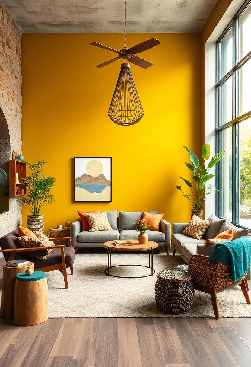 Experiment with Color ​Palettes: Blend earthy tones from bohemian styling with pops of vibrant mid-century hues—think‌ mustard yellows and teal greens—to create an inviting atmosphere that sparks joy