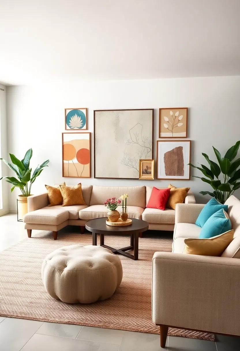 Curate a Gallery‍ Wall: Mix abstract art typical of⁤ mid-century modern⁢ design ⁤with boho-inspired⁤ prints and photographs, ⁣using​ an eclectic mix of frames to add depth and interest to your ⁣space