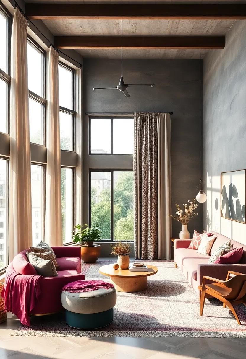 Frame Your Views:‍ Use large windows framed​ by light,⁤ airy drapes that incorporate both modern lines and bohemian‌ patterns to bring in natural light while maintaining an eclectic vibe