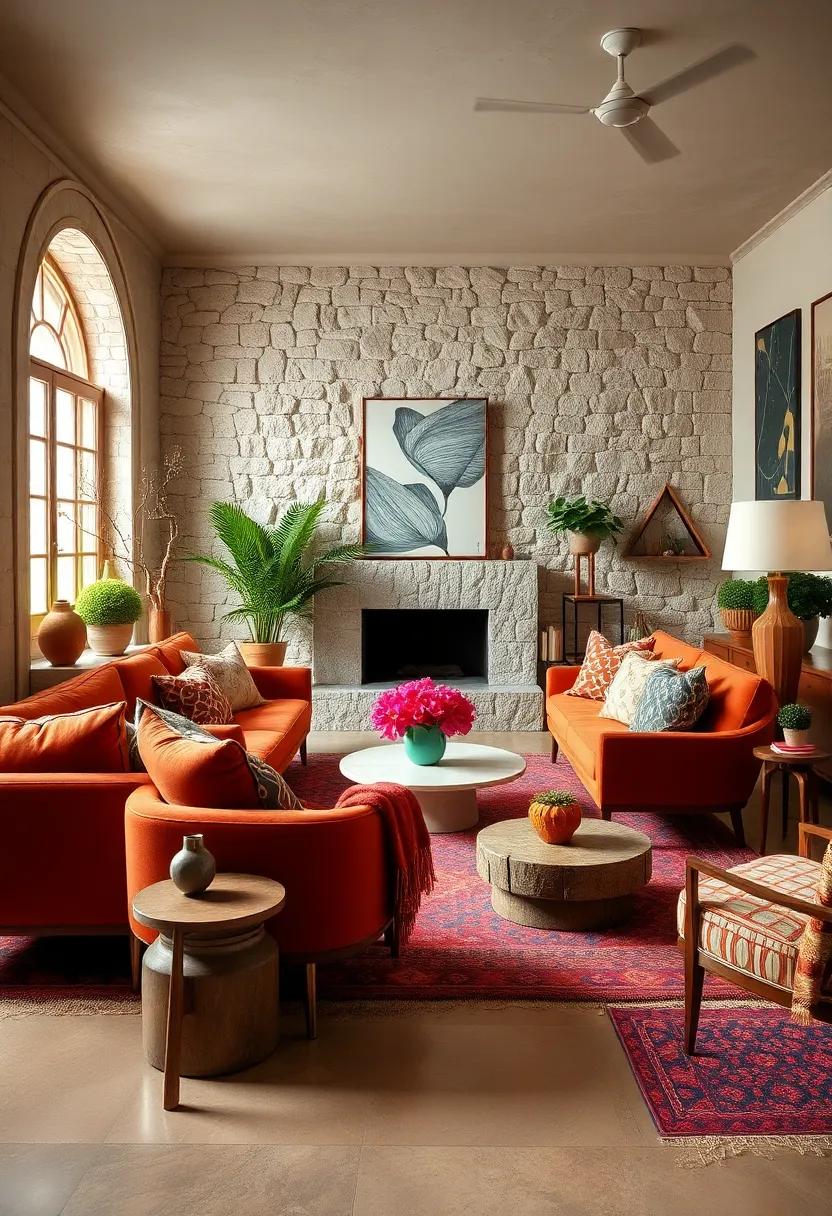 Accent with Bold Accessories: Opt‍ for eye-catching accessories ‌such as vintage vases ⁤or sculptural ⁣bowls⁢ that embody mid-century design‍ while incorporating⁢ elements of bohemian⁣ flair through ⁢color and texture
