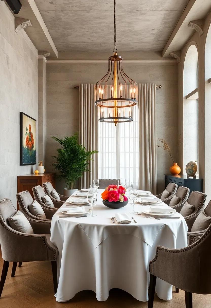 Layer your table with crisp, white linen tablecloths and cloth napkins for a refined dining experience